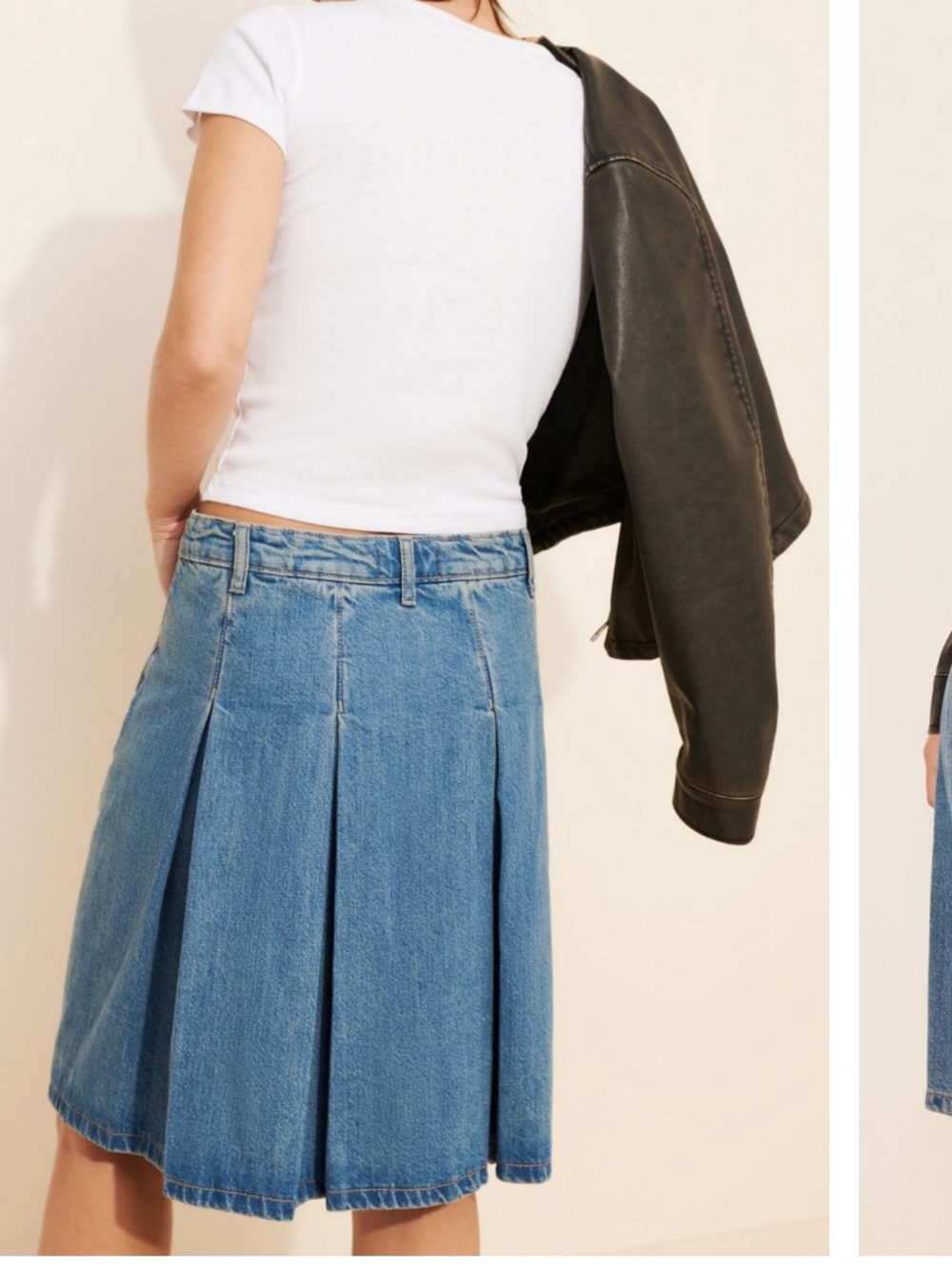 Yoko Pleated Denim Skirt